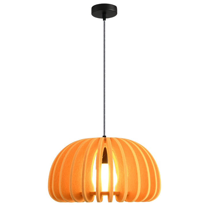 Colonne Contemporaine Créative Citrouille en Forme de Cage à Oiseaux Acoustique Fer Feutre 1 - Suspension Lumineuse pour Chambre 