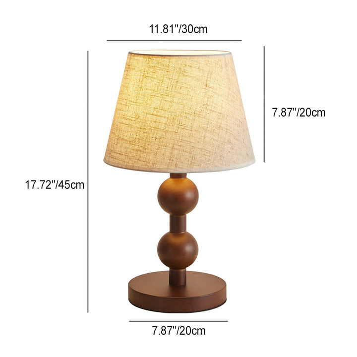 Zeitgenössische Retro Massivholz Metall Stoff Zylinder Gedruckt Blume 1-Licht Tischlampe Für Schlafzimmer 