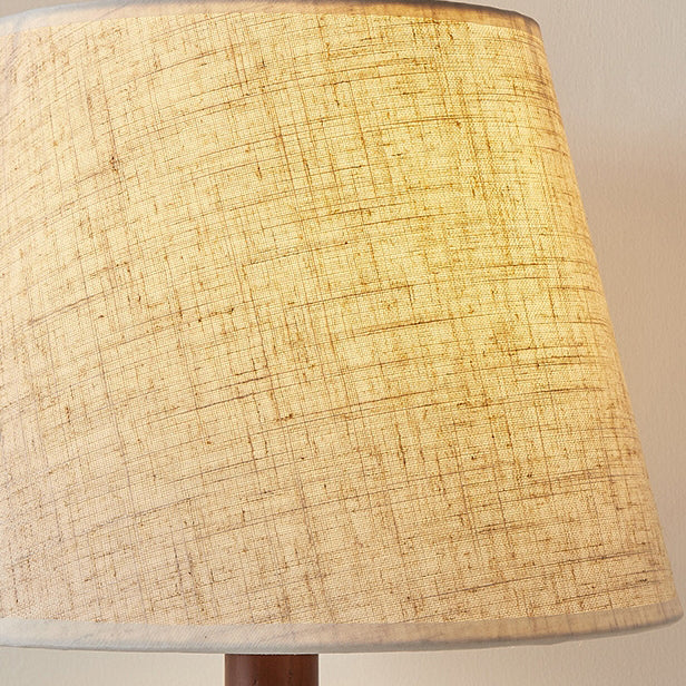 Lámpara de mesa de una luz con forma cónica de columna de bola de madera retro contemporánea para dormitorio 