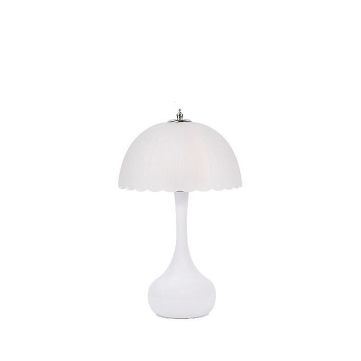 Contemporary Nordic Petal Lamp Shape Iron Glass 1-Light Table Lamp For Bedroom