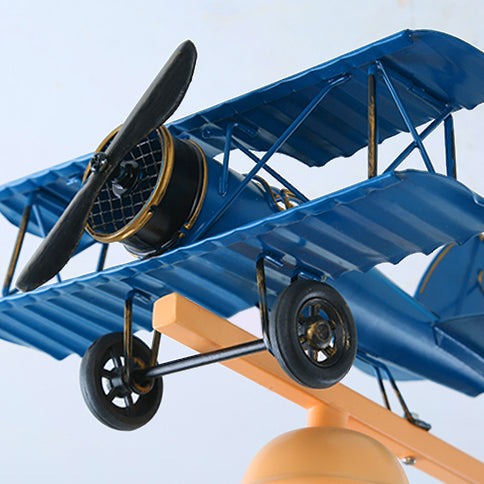 Chandelier à 3 lumières en verre pour avion global pour enfants créatifs contemporains pour chambre 