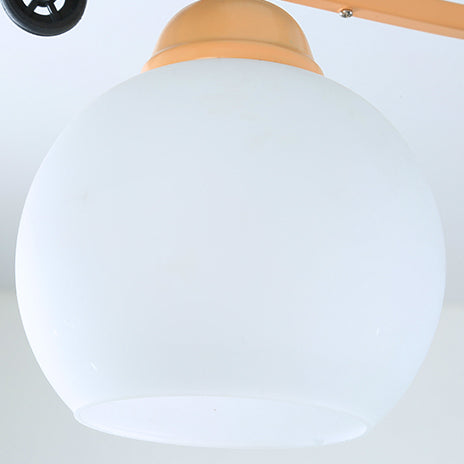 Chandelier à 3 lumières en verre pour avion global pour enfants créatifs contemporains pour chambre 