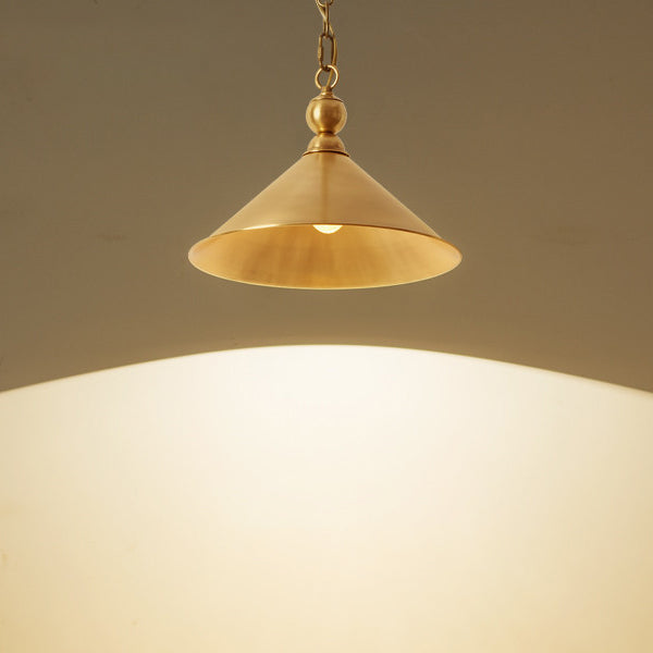 Zeitgenössische Retro-Pendelleuchte mit runder Platte aus Messing und Glas, 1 Licht, für Wohnzimmer 