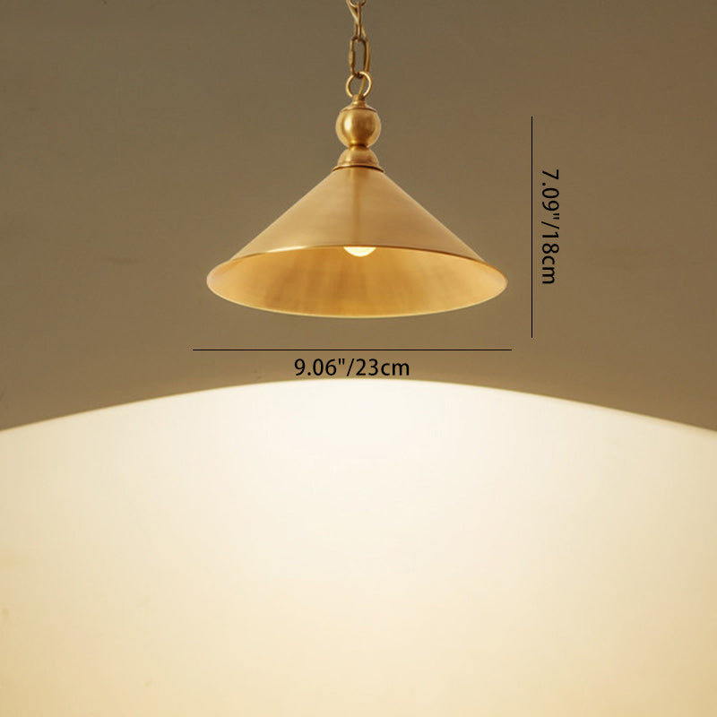 Zeitgenössische Retro-Pendelleuchte mit runder Platte aus Messing und Glas, 1 Licht, für Wohnzimmer 