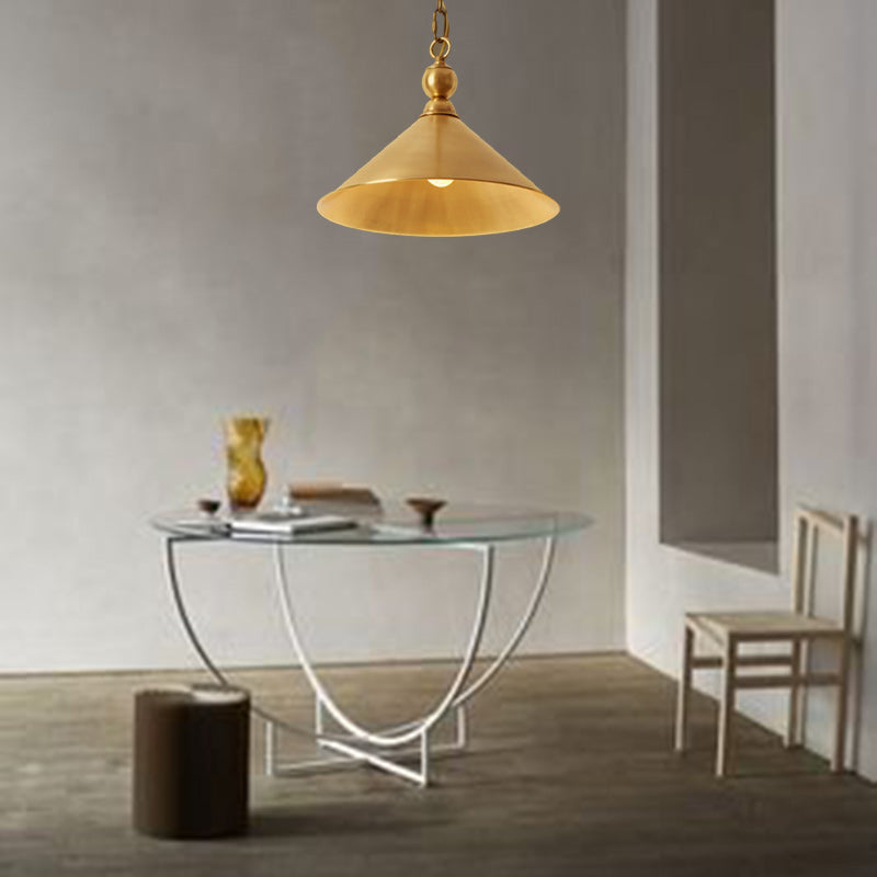 Zeitgenössische Retro-Pendelleuchte mit runder Platte aus Messing und Glas, 1 Licht, für Wohnzimmer 