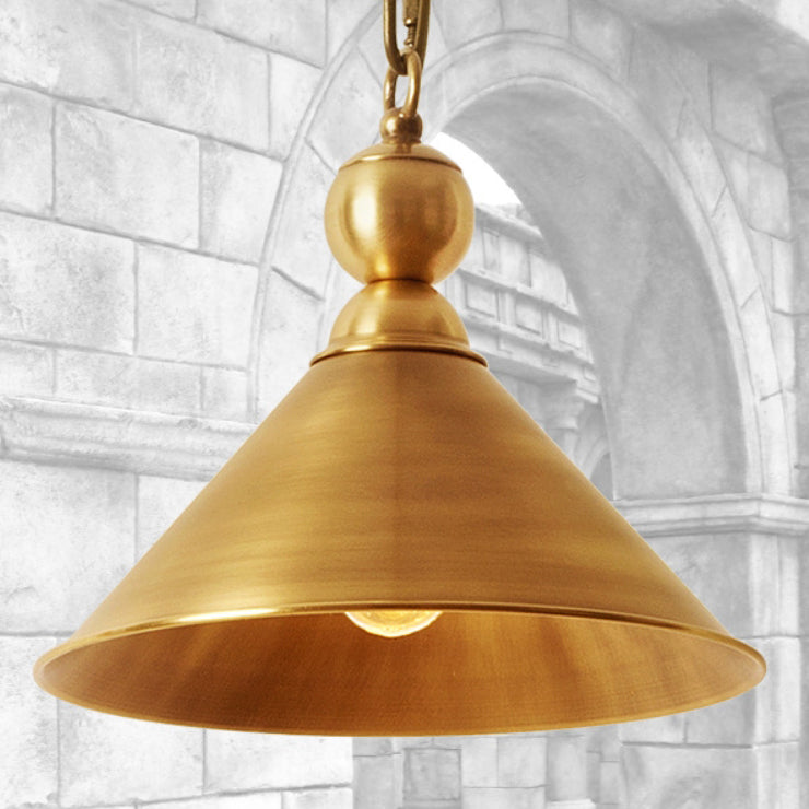Zeitgenössische Retro-Pendelleuchte mit runder Platte aus Messing und Glas, 1 Licht, für Wohnzimmer 