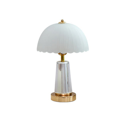 Lampe de table moderne de luxe à base ronde en forme de pétale en fer et verre acrylique à 1 lumière pour chambre 