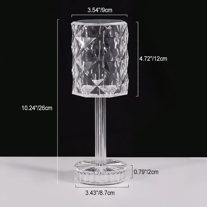 Modern Luxury Rechargeable Cup Shape Rose Shadow PS USB LED Table Lamp For Bedroom
