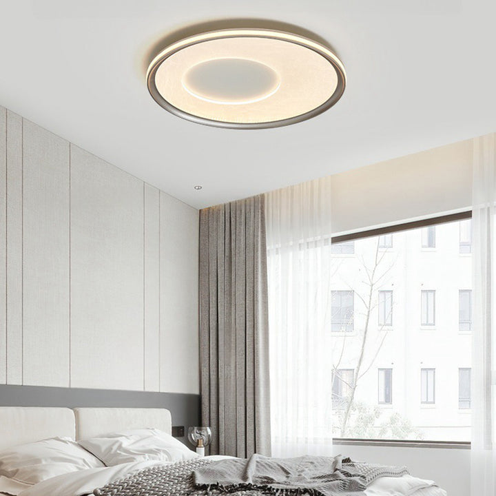 Luz de techo empotrada LED de acrílico y aluminio con impresión redonda nórdica contemporánea para dormitorio 