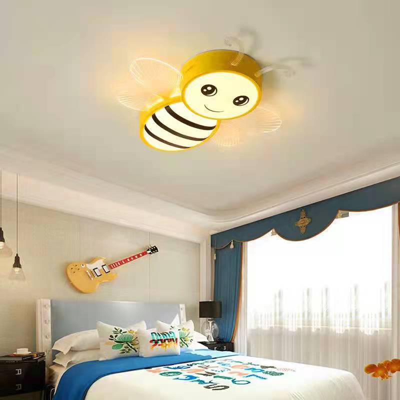 Zeitgenössische kreative Kinder Cartoon Biene Eisen Acryl LED Deckenleuchte für Schlafzimmer 