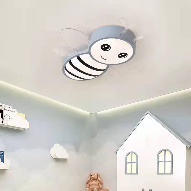 Zeitgenössische kreative Kinder Cartoon Biene Eisen Acryl LED Deckenleuchte für Schlafzimmer 