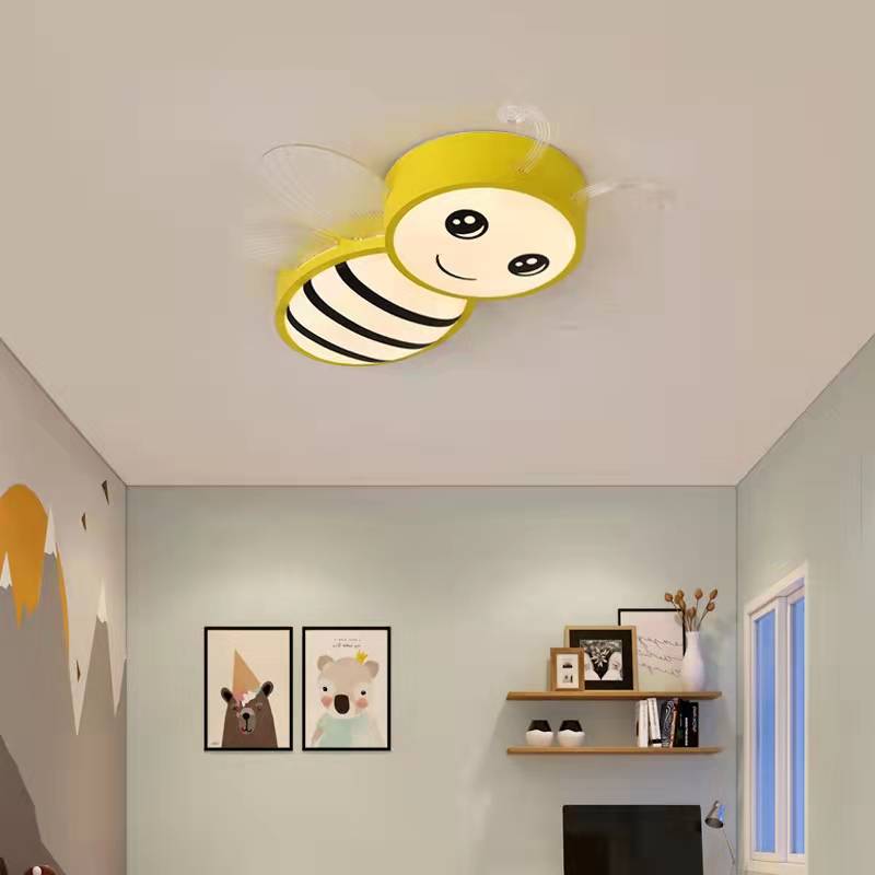 Zeitgenössische kreative Kinder Cartoon Biene Eisen Acryl LED Deckenleuchte für Schlafzimmer 