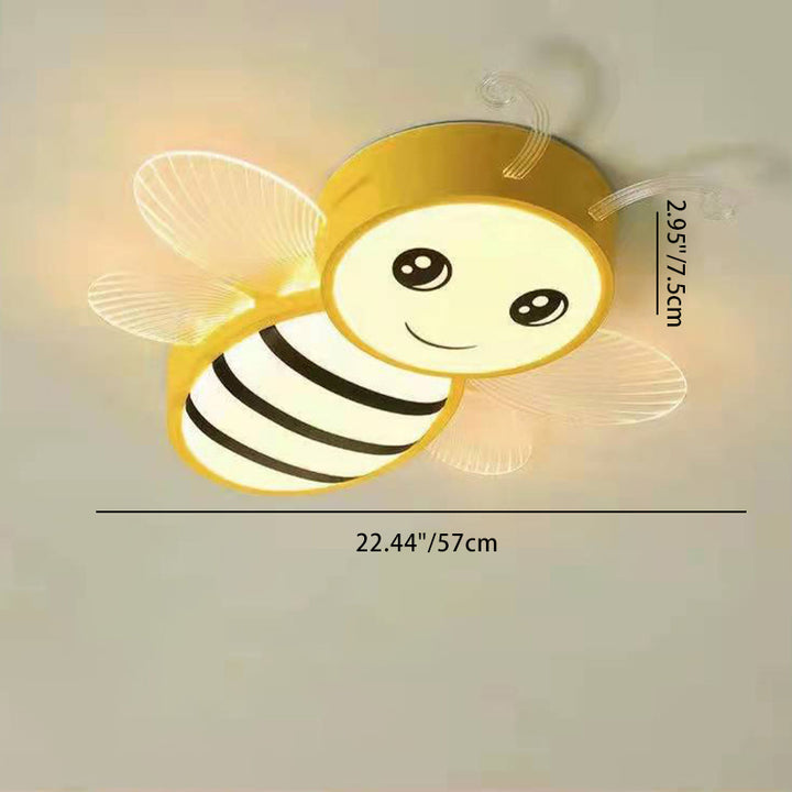 Zeitgenössische kreative Kinder Cartoon Biene Eisen Acryl LED Deckenleuchte für Schlafzimmer 