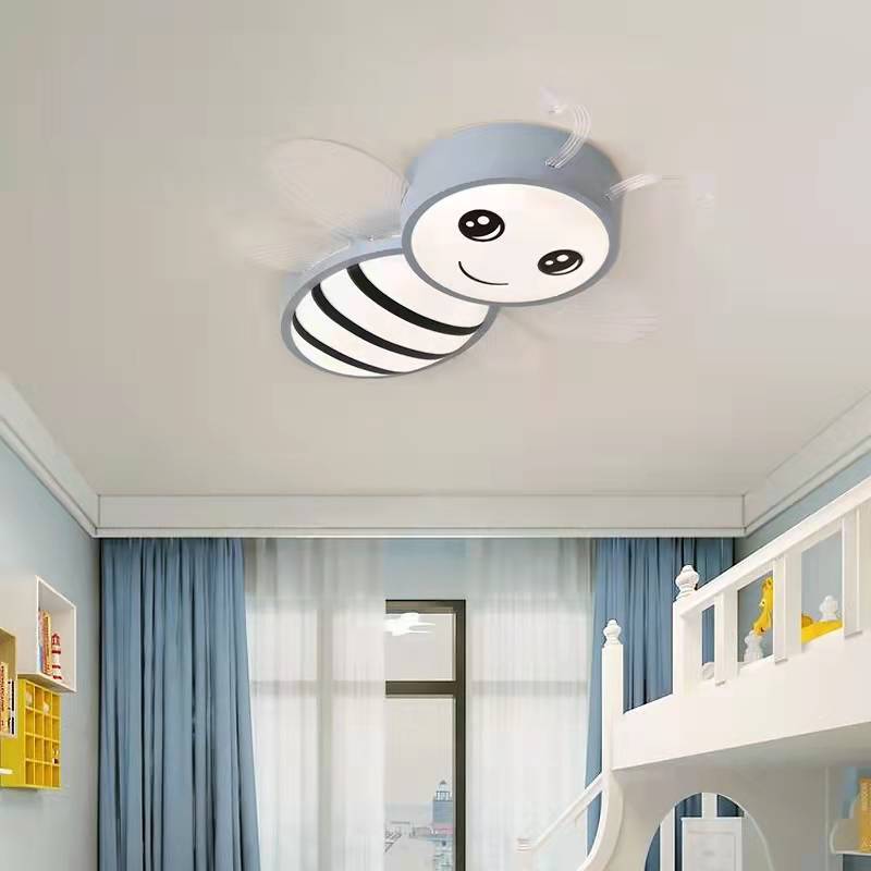 Zeitgenössische kreative Kinder Cartoon Biene Eisen Acryl LED Deckenleuchte für Schlafzimmer 