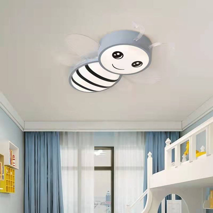 Zeitgenössische kreative Kinder Cartoon Biene Eisen Acryl LED Deckenleuchte für Schlafzimmer 