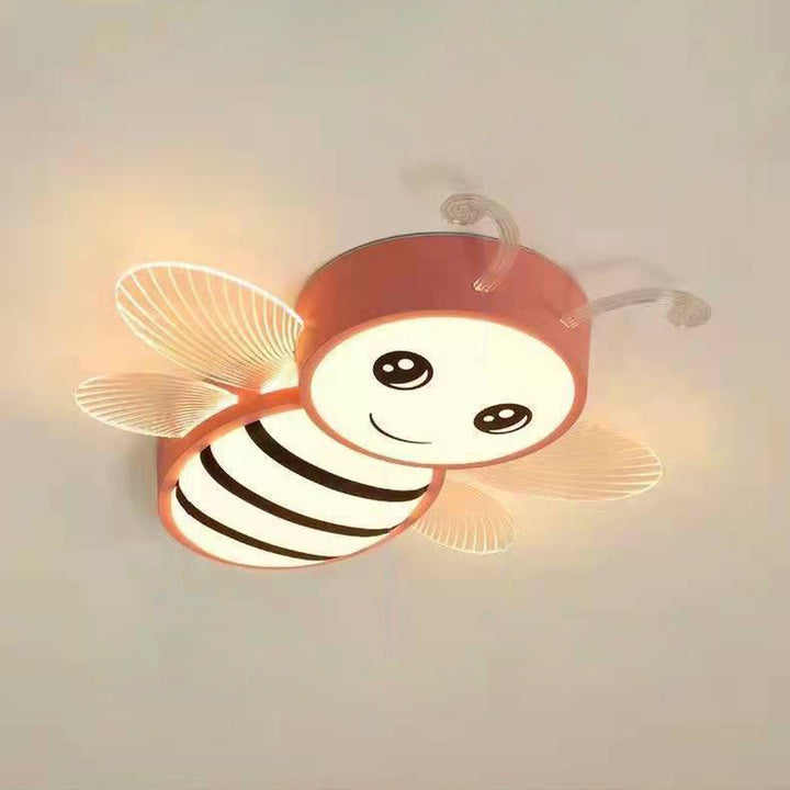Zeitgenössische kreative Kinder Cartoon Biene Eisen Acryl LED Deckenleuchte für Schlafzimmer 