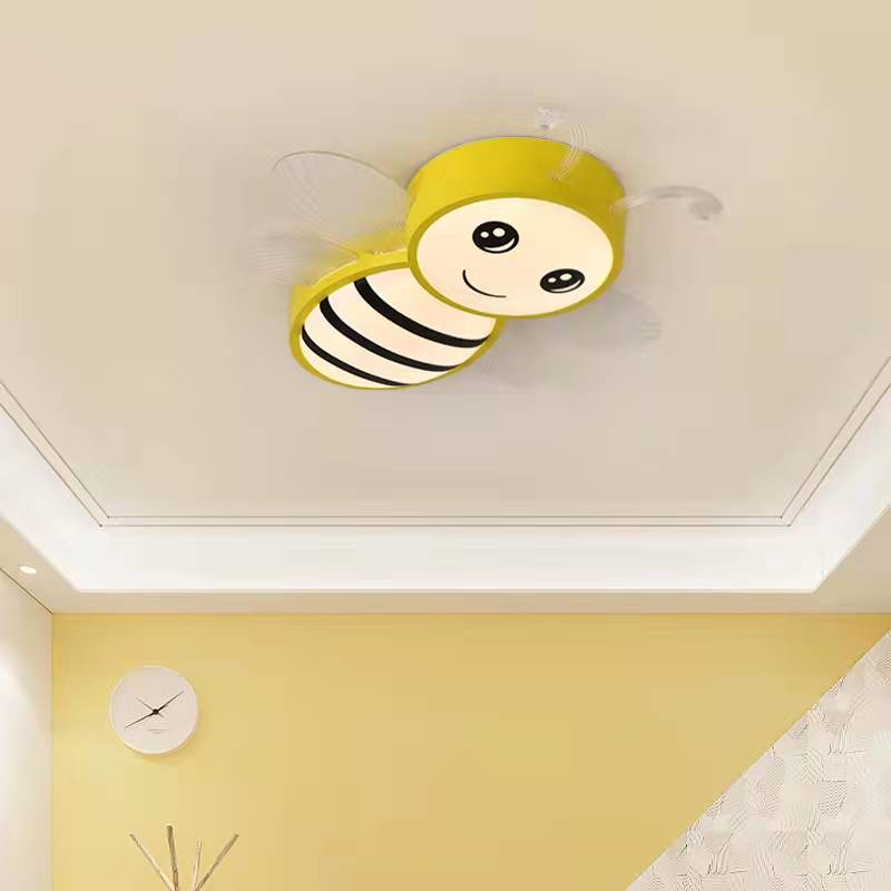 Zeitgenössische kreative Kinder Cartoon Biene Eisen Acryl LED Deckenleuchte für Schlafzimmer 