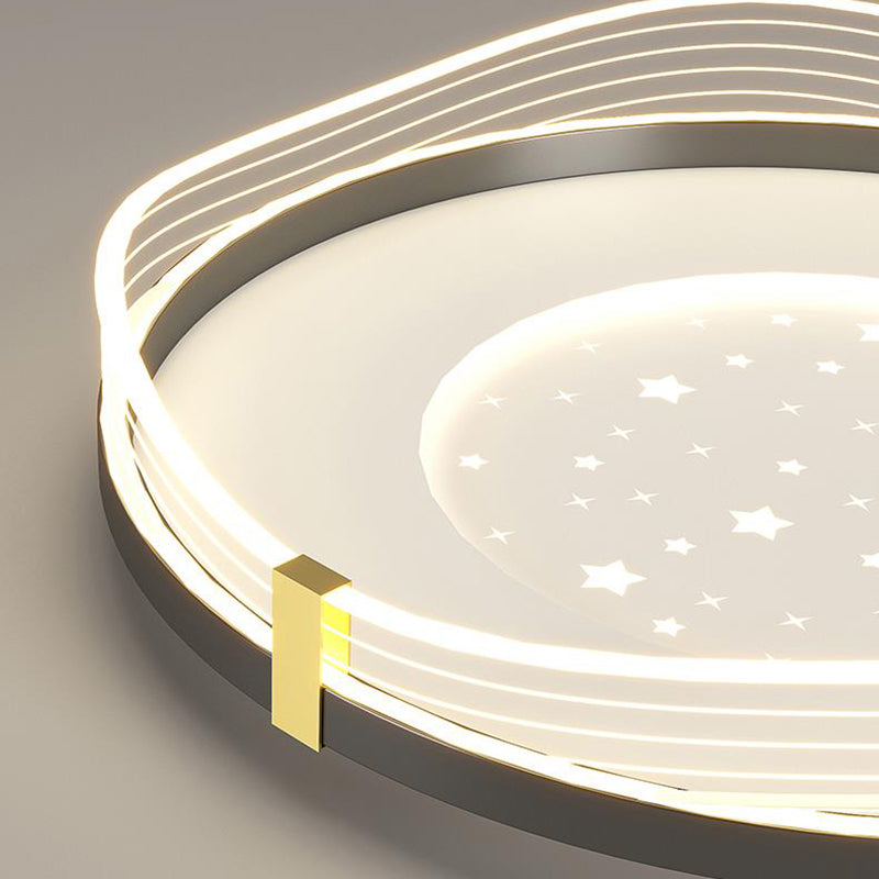 Zeitgenössische nordische Creme Runde quadratische rechteckige Himmel Muster Eisen Aluminium Acryl LED Deckenleuchte für Schlafzimmer 