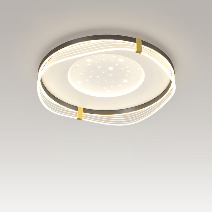 Zeitgenössische nordische Creme Runde quadratische rechteckige Himmel Muster Eisen Aluminium Acryl LED Deckenleuchte für Schlafzimmer 