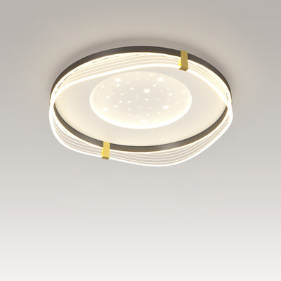 Plafonnier LED en fer aluminium acrylique à motif ciel rond carré rectangulaire crème nordique contemporain pour chambre 