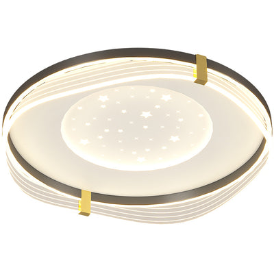 Plafonnier LED en fer aluminium acrylique à motif ciel rond carré rectangulaire crème nordique contemporain pour chambre 