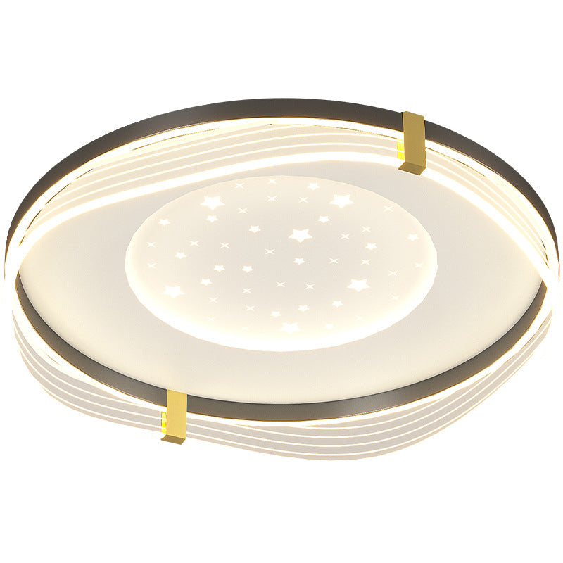 Plafonnier LED en fer aluminium acrylique à motif ciel rond carré rectangulaire crème nordique contemporain pour chambre 