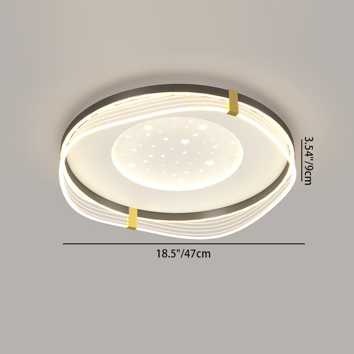 Zeitgenössische nordische Creme Runde quadratische rechteckige Himmel Muster Eisen Aluminium Acryl LED Deckenleuchte für Schlafzimmer 