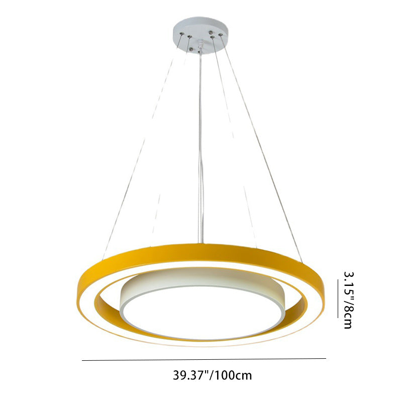 Lustre LED moderne minimaliste rond en fer aluminium acrylique pour chevet 
