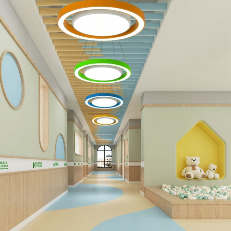 Lustre LED moderne minimaliste rond en fer aluminium acrylique pour chevet 