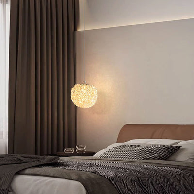 Lustre suspendu moderne en fer avec boule en cristal à 1 lumière pour salon 