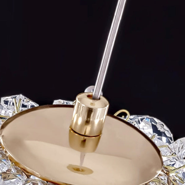 Lustre suspendu moderne en fer avec boule en cristal à 1 lumière pour salon 