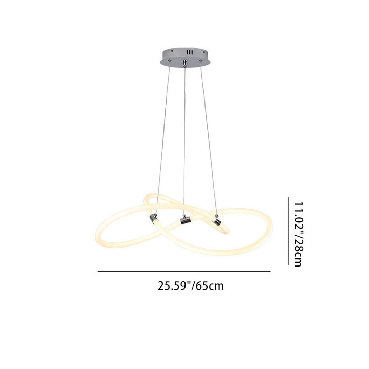 Lustre contemporain en forme d'anneau nordique en fer avec LED PC pour salon 