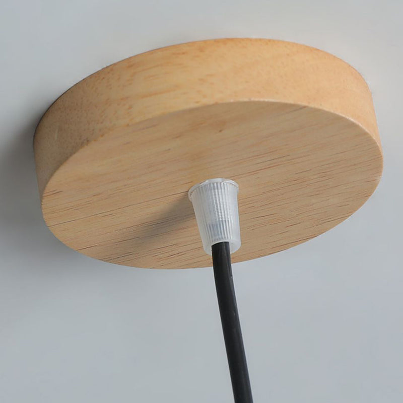 Lustre suspendu à 1 lumière en tissu conique plissé japonais traditionnel pour salon 