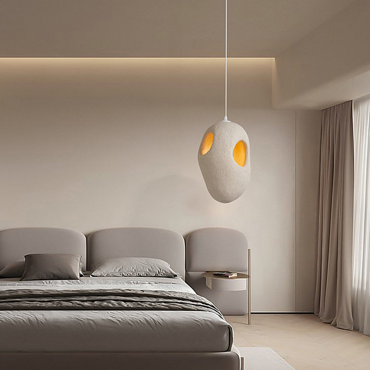 Lámpara colgante de 1 luz de poliestireno de alta densidad con forma de cueva geométrica creativa contemporánea para dormitorio 