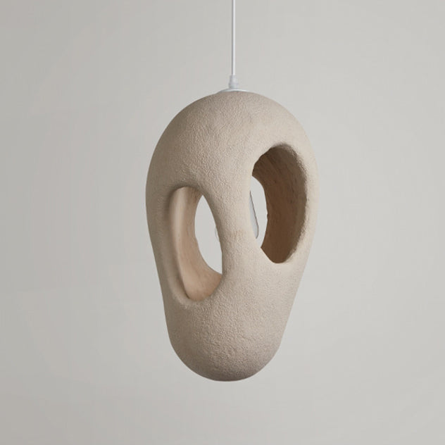 Lámpara colgante de 1 luz de poliestireno de alta densidad con forma de cueva geométrica creativa contemporánea para dormitorio 