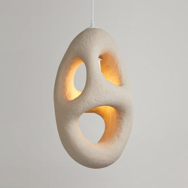 Lámpara colgante de 1 luz de poliestireno de alta densidad con forma de cueva geométrica creativa contemporánea para dormitorio 