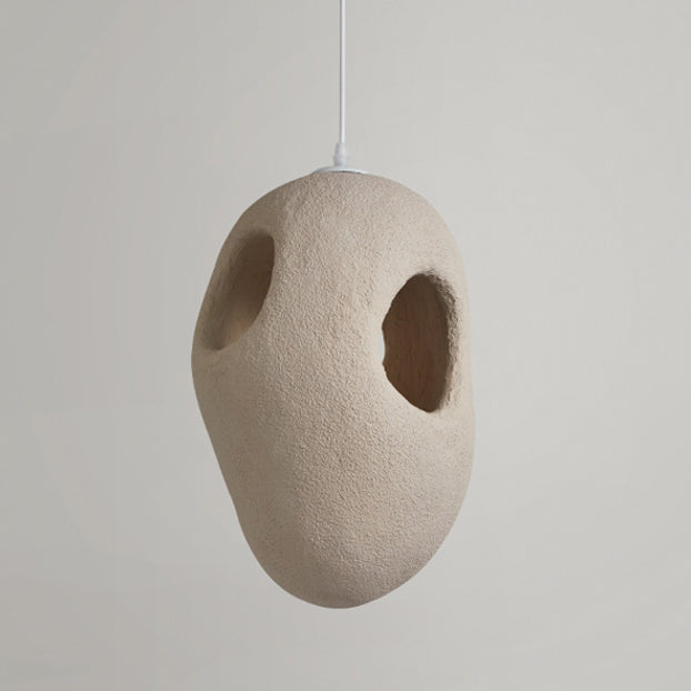 Lámpara colgante de 1 luz de poliestireno de alta densidad con forma de cueva geométrica creativa contemporánea para dormitorio 