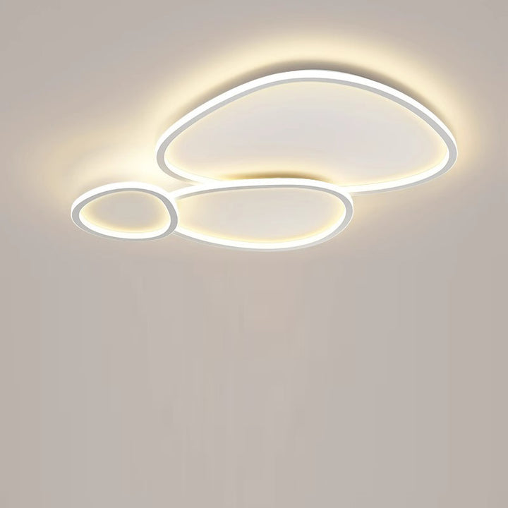 Modern Minimalist Crossing Round Oval Silicone PE LED Flush Mount Ceiling Light For Bedroom