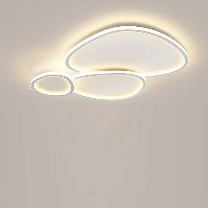 Modern Minimalist Crossing Round Oval Silicone PE LED Flush Mount Ceiling Light For Bedroom