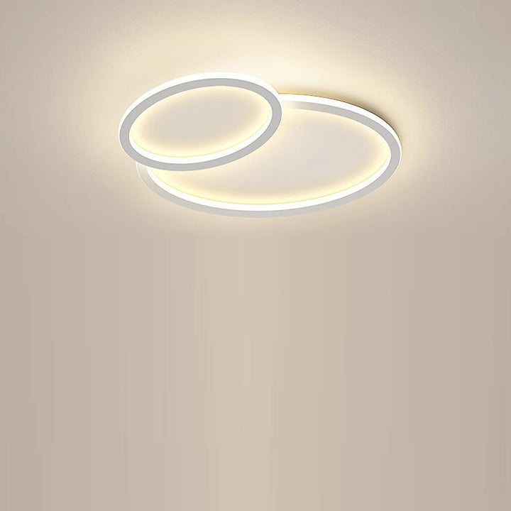 Modern Minimalist Crossing Round Oval Silicone PE LED Flush Mount Ceiling Light For Bedroom