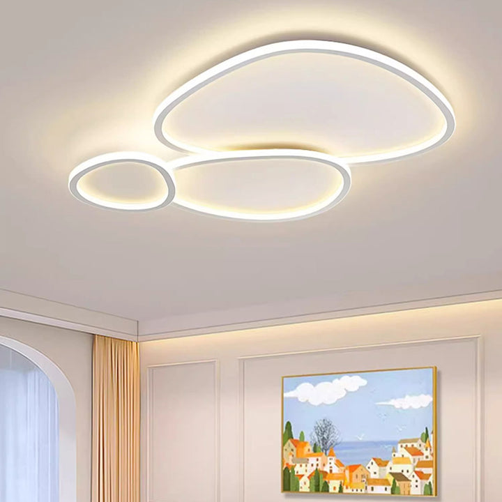 Lumière de Plafond LED Encastrée en Silicone PE Ovale Ronde Minimaliste Moderne pour Chambre 