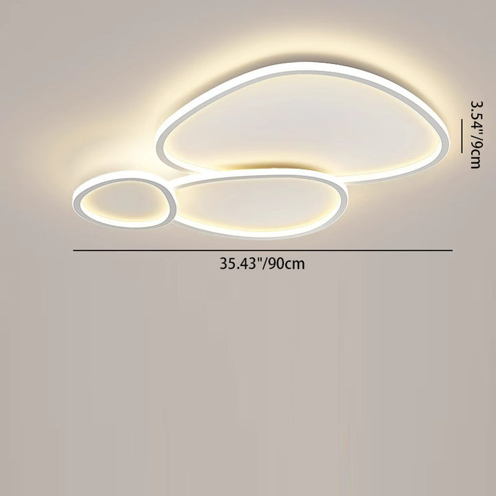 Modern Minimalist Crossing Round Oval Silicone PE LED Flush Mount Ceiling Light For Bedroom