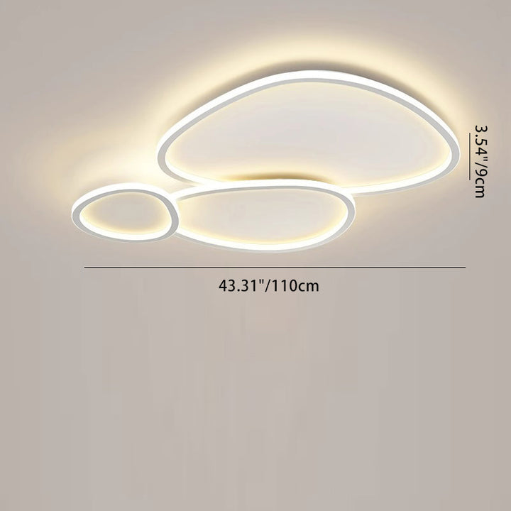 Modern Minimalist Crossing Round Oval Silicone PE LED Flush Mount Ceiling Light For Bedroom