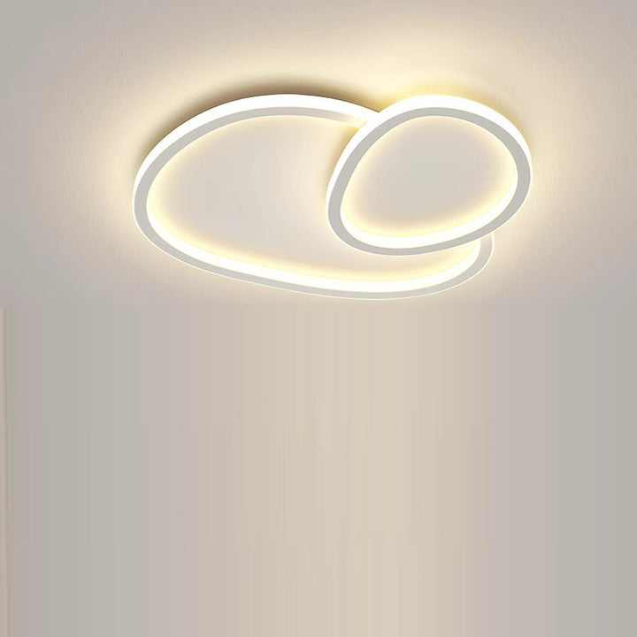 Modern Minimalist Crossing Round Oval Silicone PE LED Flush Mount Ceiling Light For Bedroom