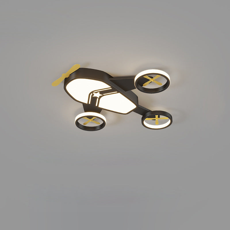 Lumière de plafond à montage encastré LED en acrylique en aluminium fer avion dessin animé créatif contemporain pour chambre d&