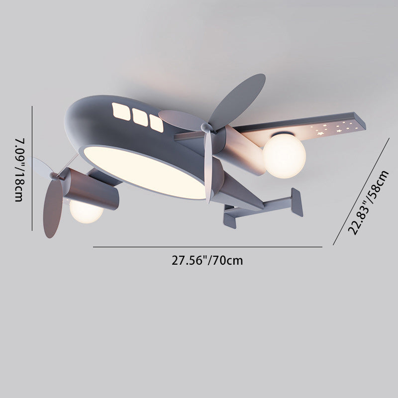 Lumière de plafond à montage encastré LED en acrylique en aluminium fer avion dessin animé créatif contemporain pour chambre d&