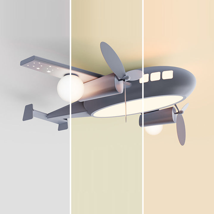 Lumière de plafond à montage encastré LED en acrylique en aluminium fer avion dessin animé créatif contemporain pour chambre d&
