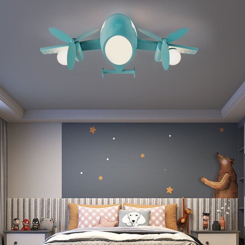 Lumière de plafond à montage encastré LED en acrylique en aluminium fer avion dessin animé créatif contemporain pour chambre d&