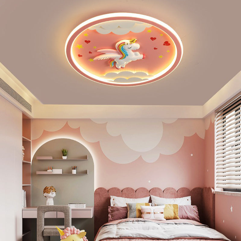 Lustre de plafond à montage encastré en résine acrylique avec LED en forme d&