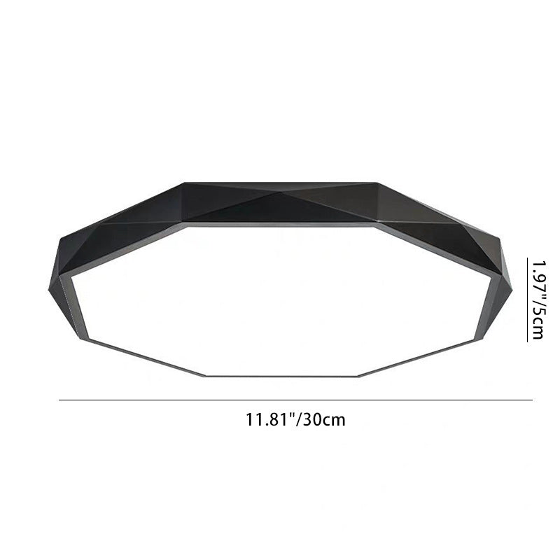 Plafonnier LED en forme ronde géométrique minimaliste moderne en fer et acrylique pour salon 